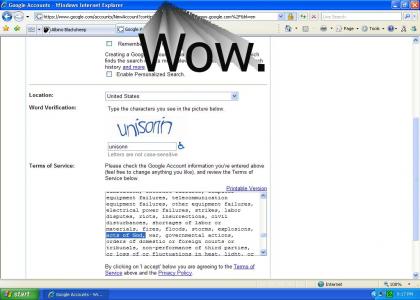 Google's ToS (Proof of God?)