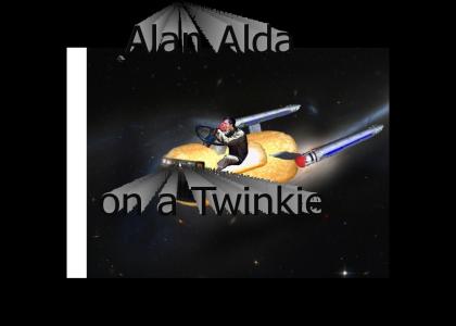 Alan Alda rides a Twinkie