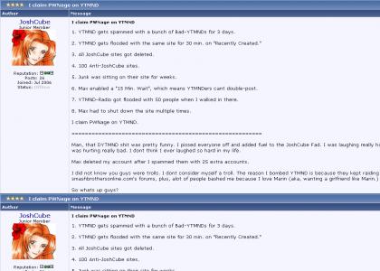 JoshCube Claims He owned YTMND