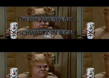 Schwartz in a can = Gay Fuel