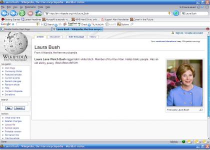 Wikipedia doesn't like Laura Bush
