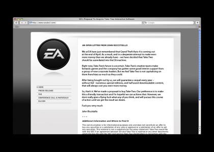 EA's take-two press release