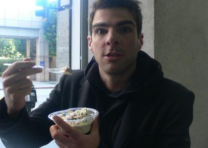 Sylar stares into your soul while eating ice cream.
