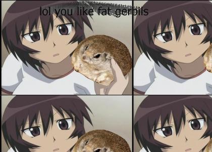 Fat gerbil loves anime