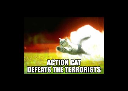 Action Cat Defeats the Terrorists!