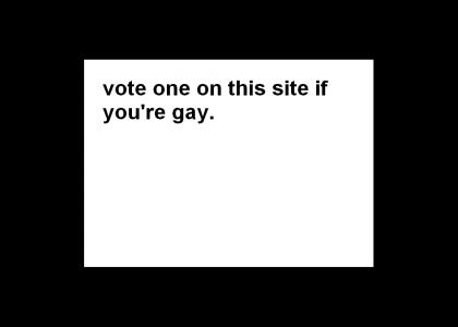 vote one on this site if you're gay.