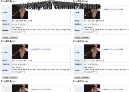 dumbledore commits myspace suicide!