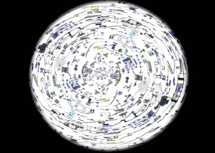 Blue Ball Machine tessellates under polar coordinate transformation