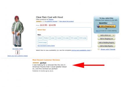 Amazon.com - Clear Rain Coat