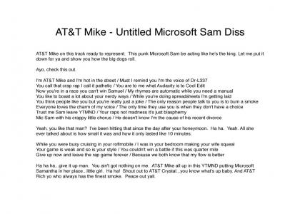 AT&T Mike "Untitled Microsoft Sam Diss"