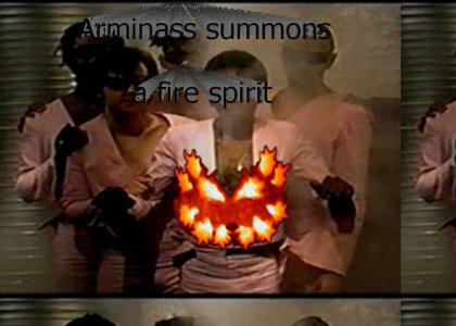 Arminass summons a fire spirit