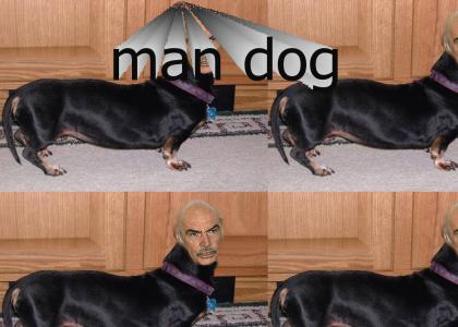 man dog