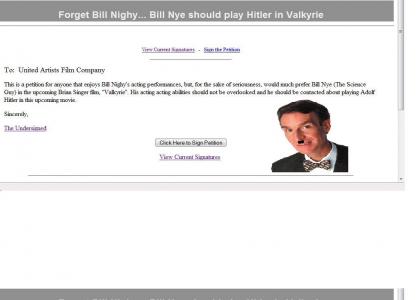 Get Bill Nye the role of Hitler!