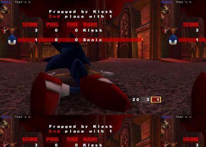 Sonic fails at Quake 3 Arena