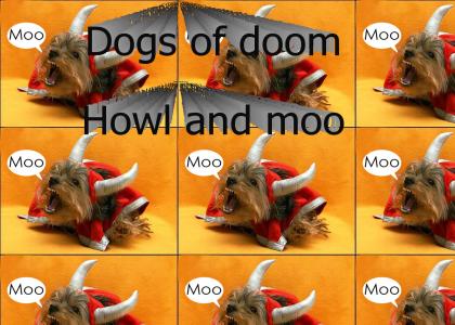Dogs howl and moo
