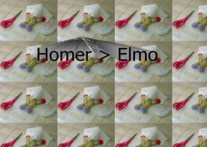Homer > Elmo