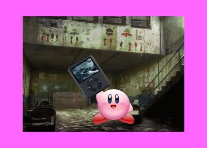 Kirby watches his favorite YTMND fad on his iPod in a destroyed Iraqi school
