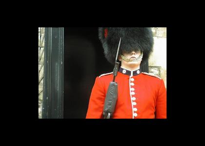 British Royal Guard doesn't change facial expressions!