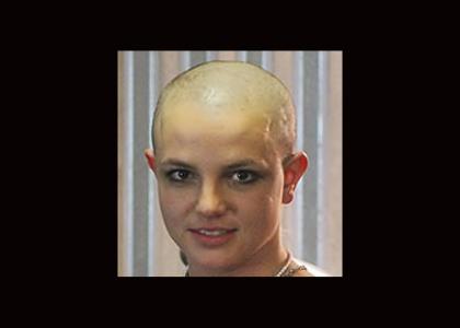 A bald Britney Spears stares into your soul...