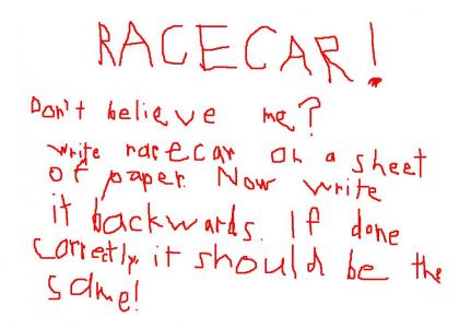 Racecar Backwards is...