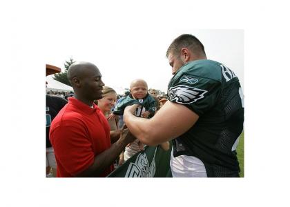 Eagles Players Giving Autographs