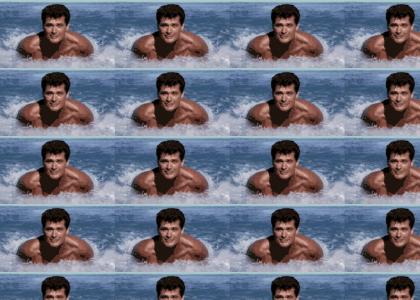 The Hoff Goes for a Swim