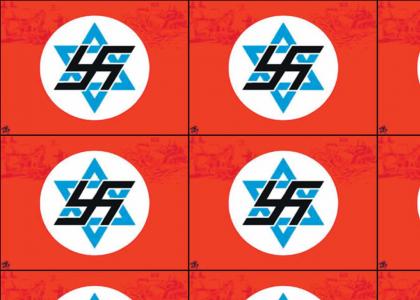 OMG!  Secret Nazi Israeli Flag!!
