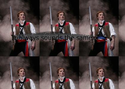 Enjolras gives a speech to the barricades D: