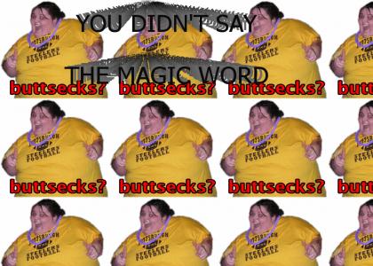 Fat party girl reveals the magic word