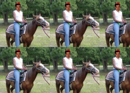He can even ride horses