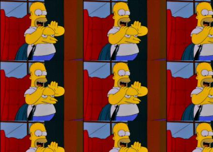Homer plays the Burn's bongo