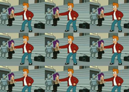 Fry implores the Gods for a favor.