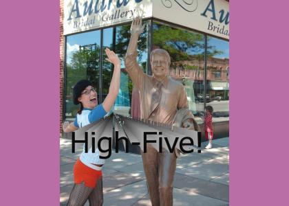 Give me five, Jimmy Carter!