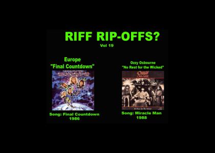 Riff Rip-Offs Vol 19 (Europe v. Ozzy Osbourne)