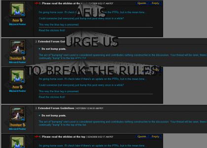 Aeus urge people to break the rules