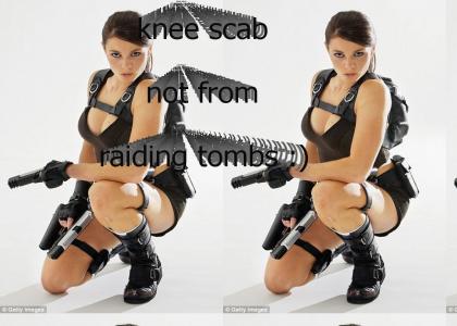Lara Croft has Knee Scabs