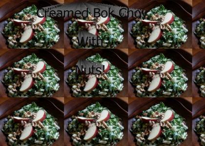 Creamed Bok Choy with nuts