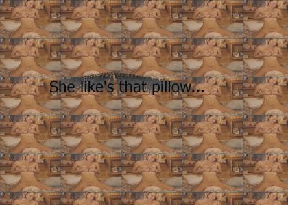 Chick humps her pillow (NSFW)