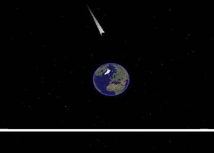 holy crap, a meteor is heading for Google Earth!