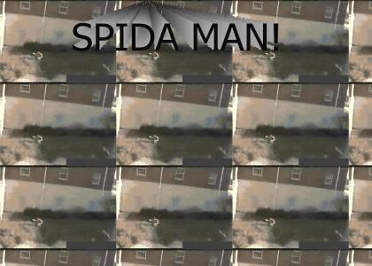 spida man jumps onto a building!!!