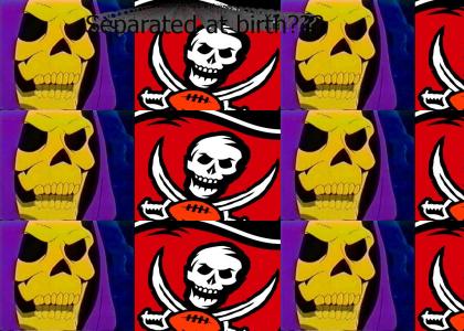 Skeletor and the Bucs logo