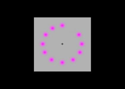 Focus on middle, pink goes away