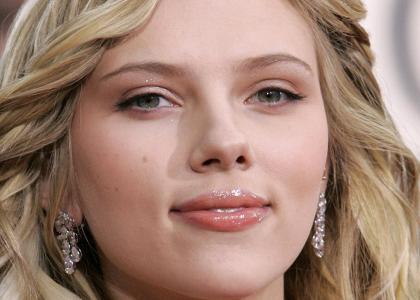 Scarlett Johansson... (kinda) stares into your soul.