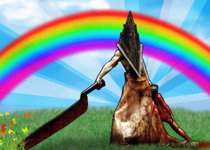 Pyramid Head is having a wonderful time