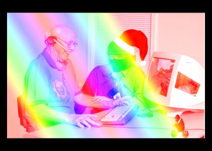Photoshop Contest: Man Enjoy Games Under Rainbows
