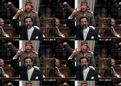 Saddam is having a wonderful time