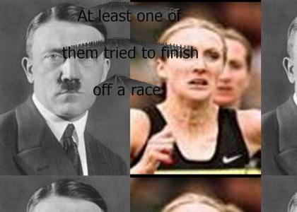 What's the difference between Hitler and Paula Radcliffe?