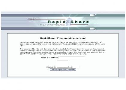 RapidShare.....FREE Premium Account???