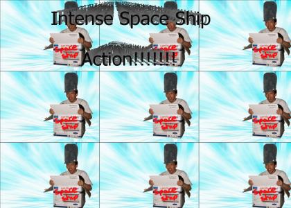 Intense space ship flying