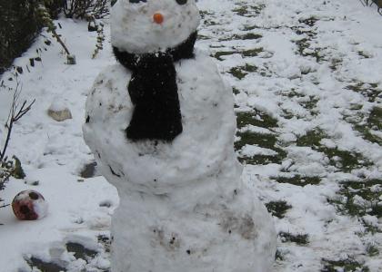 Snowman stares into your soul